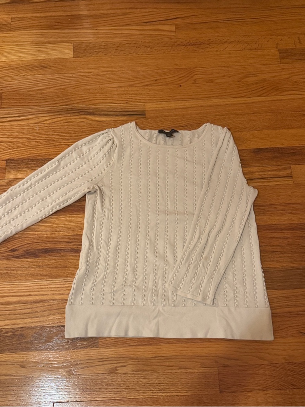 Ann Taylor Off-White Textured Knit Top